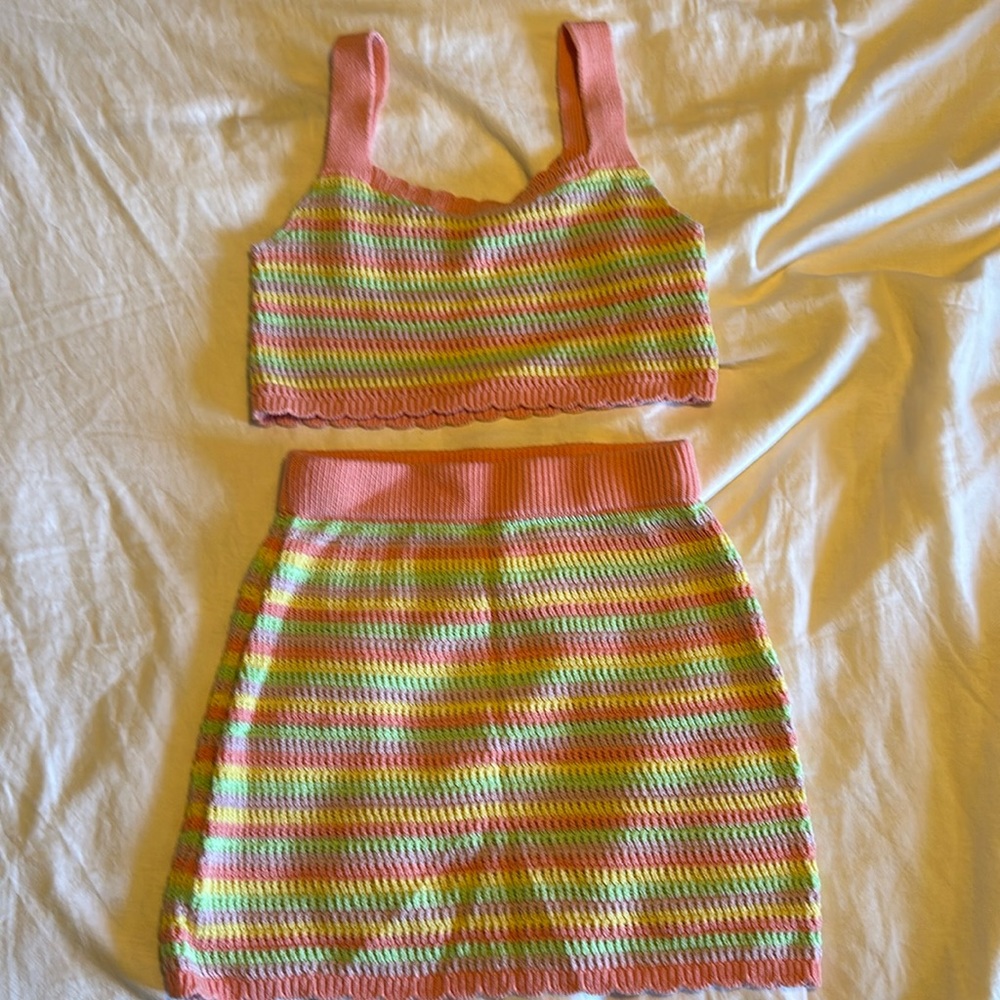 Pastel rainbow crochet festival set